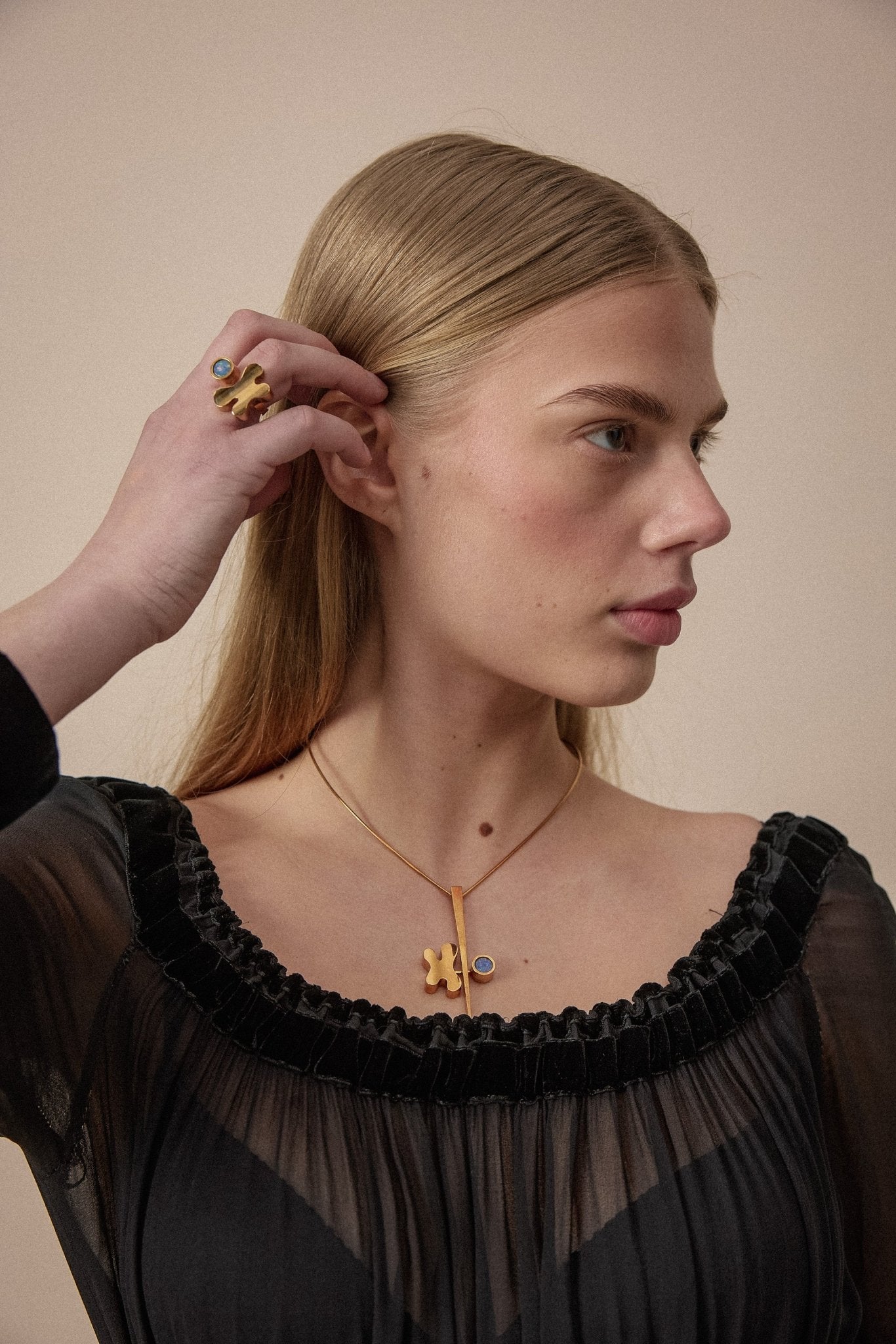 1930s Sheer & Velvet Panel Gown - WILDE