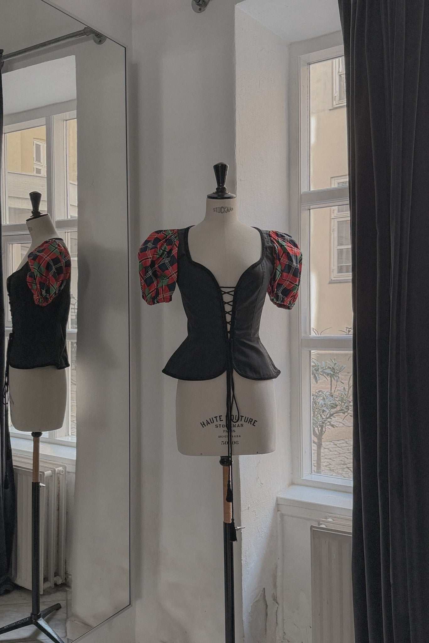 Yves Saint Laurent Archival Corset – Tartan Puff Sleeves, WILDE Copenhagen