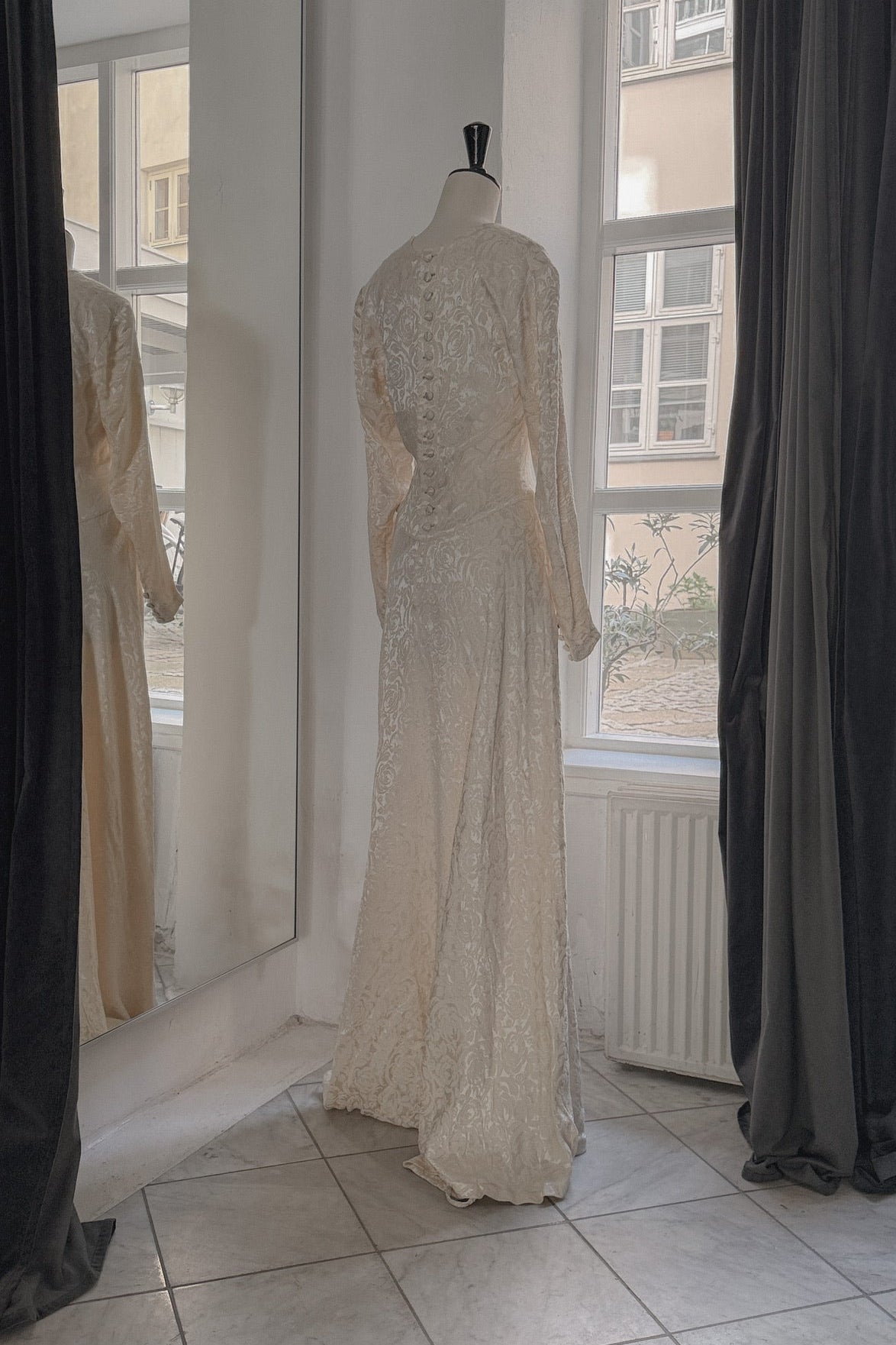 Antique 1940s Silk Wedding Dress, WILDE Copenhagen