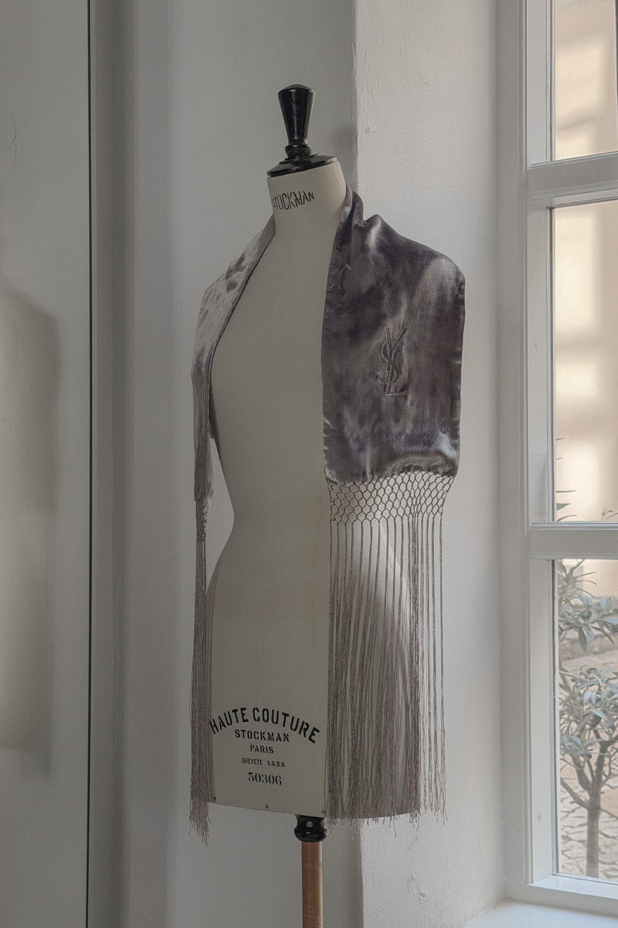 Yves Saint Laurent Tom Ford Velvet Fringe Stole | WILDE