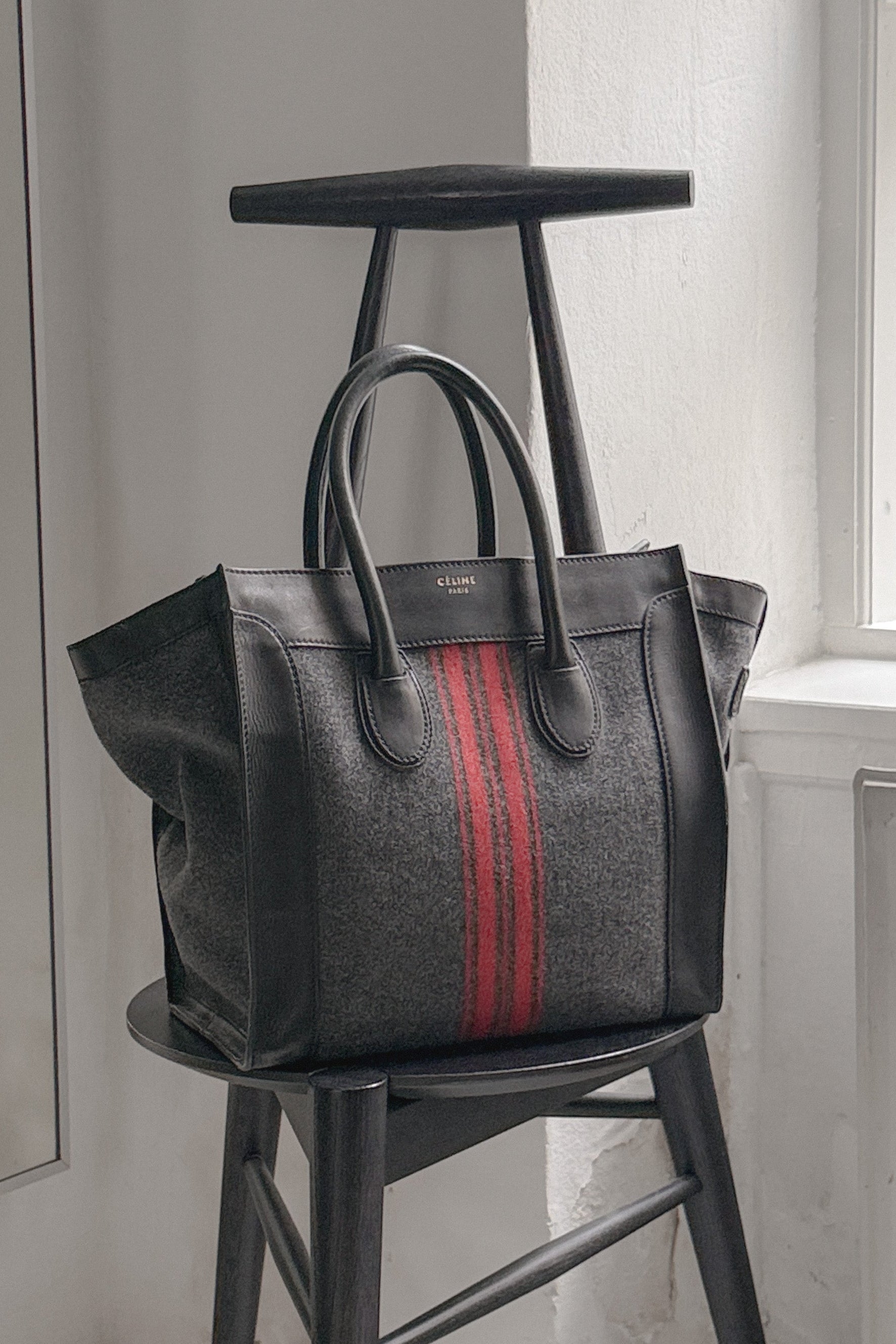 Celine Luggage Mini Tote – Wool & Leather Handbag. WILDE Copenhagen