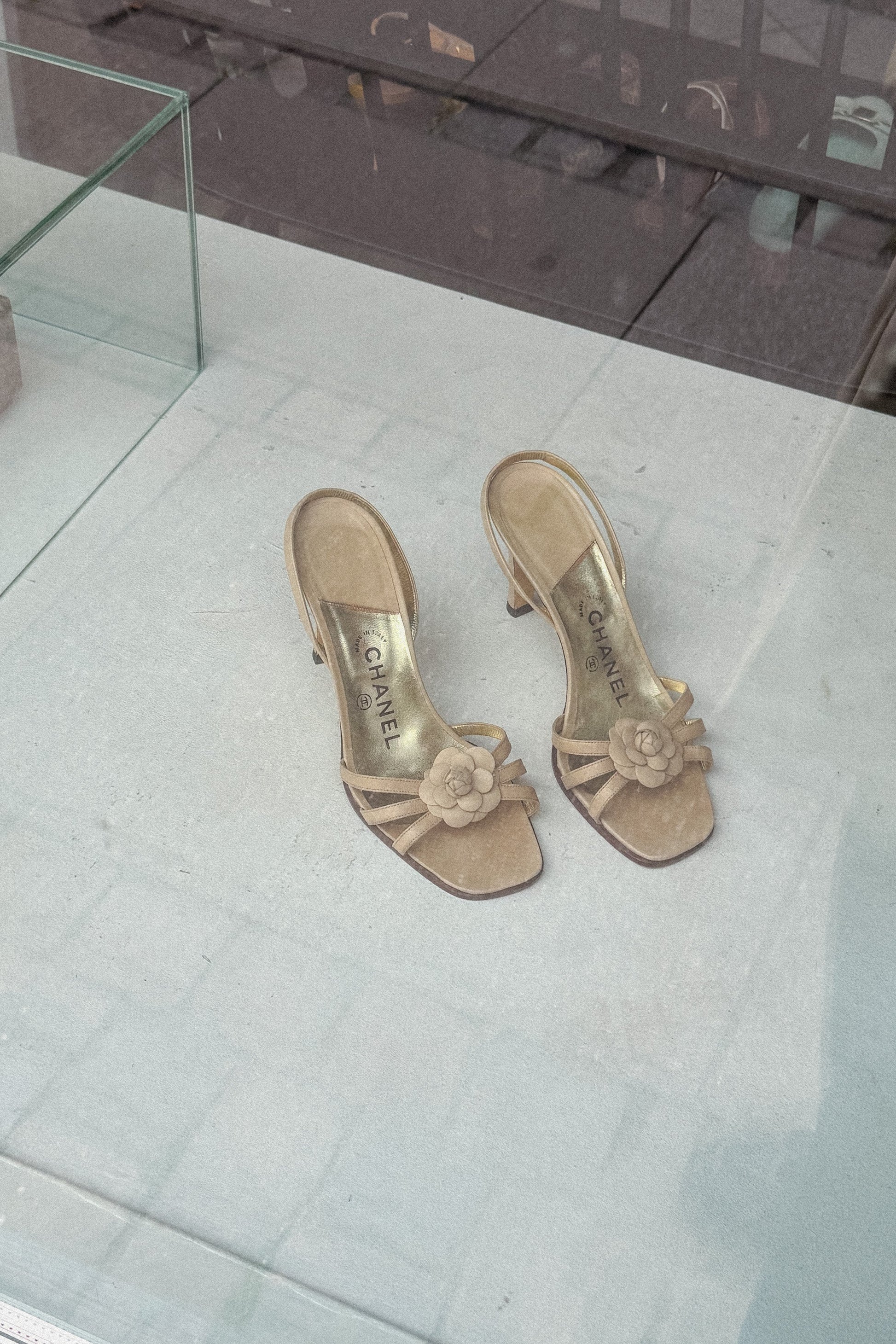 Chanel Camellia Strappy Heels