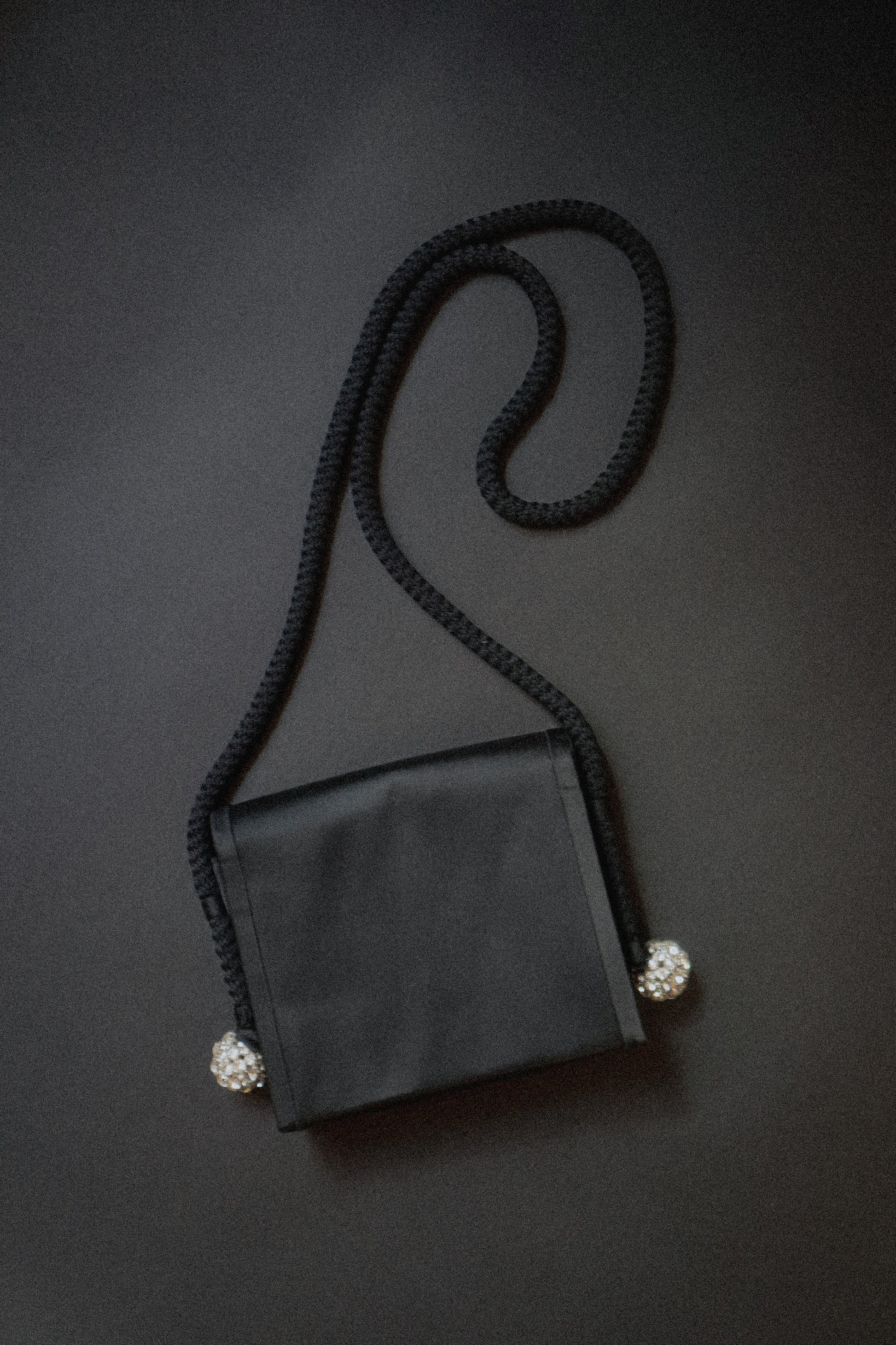 Balenciaga Satin Rope Shoulder Bag with Rhinestone Detail