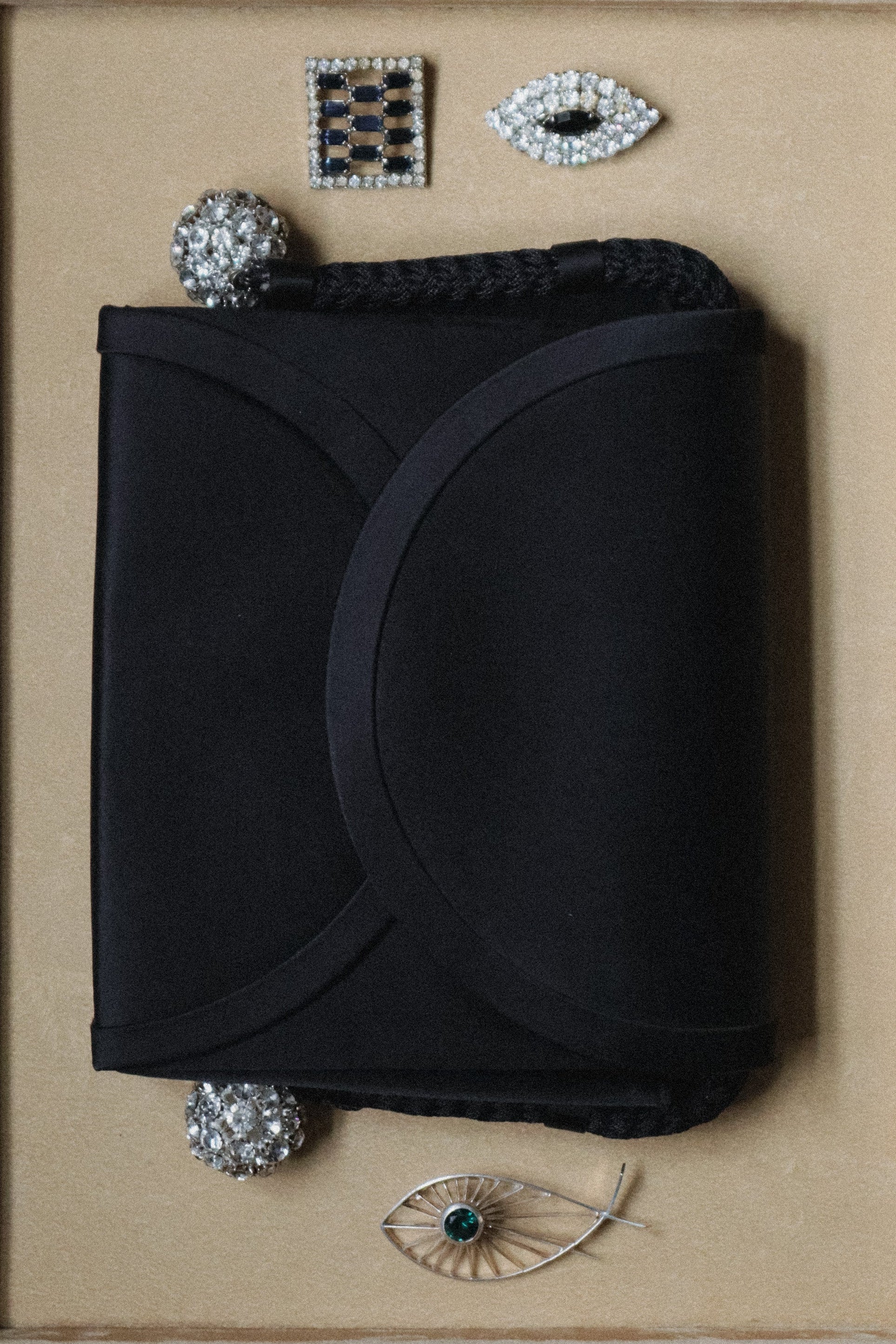 Balenciaga Satin Rope Shoulder Bag with Rhinestone Detail