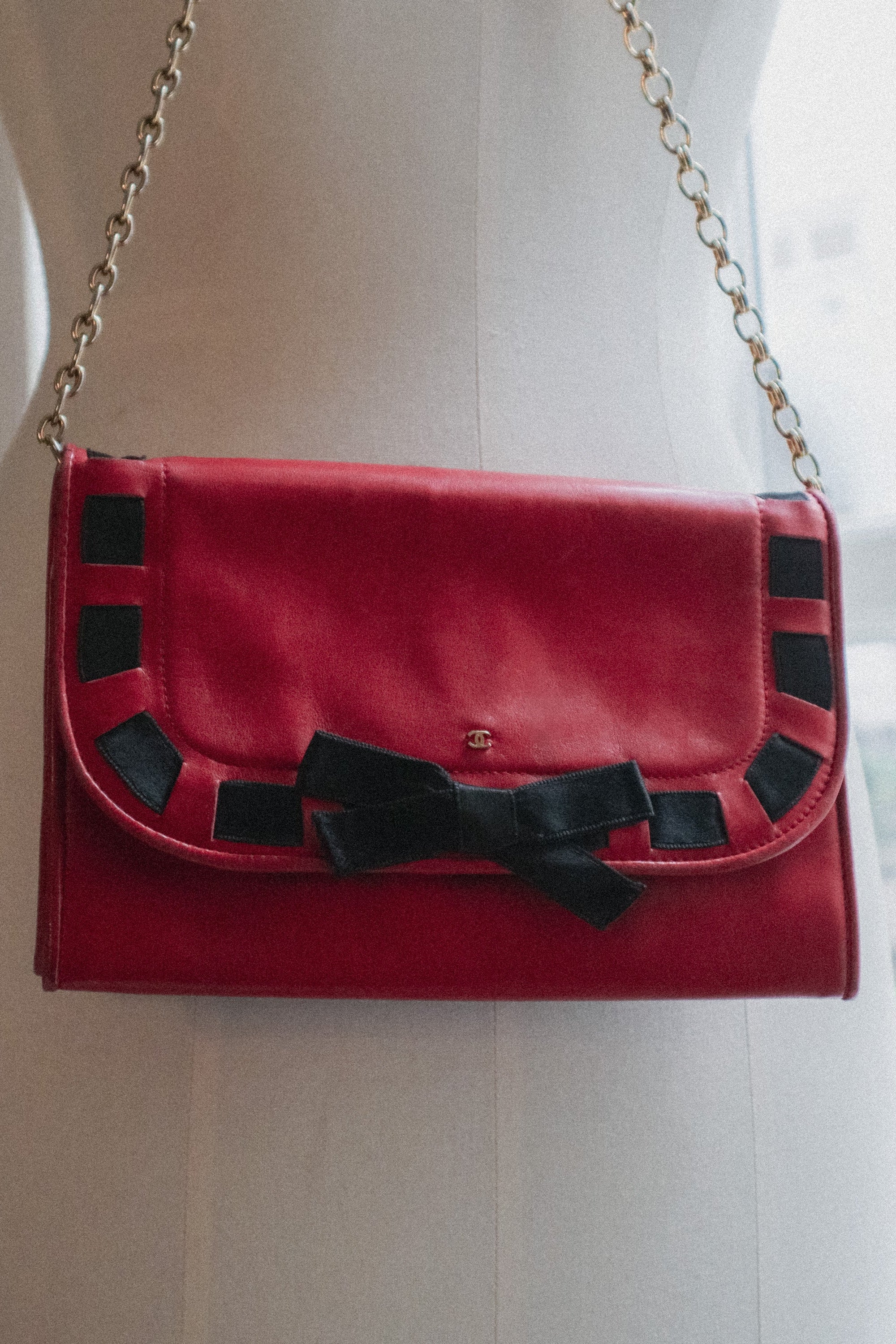 Chanel Vintage Red Leather Handbag
