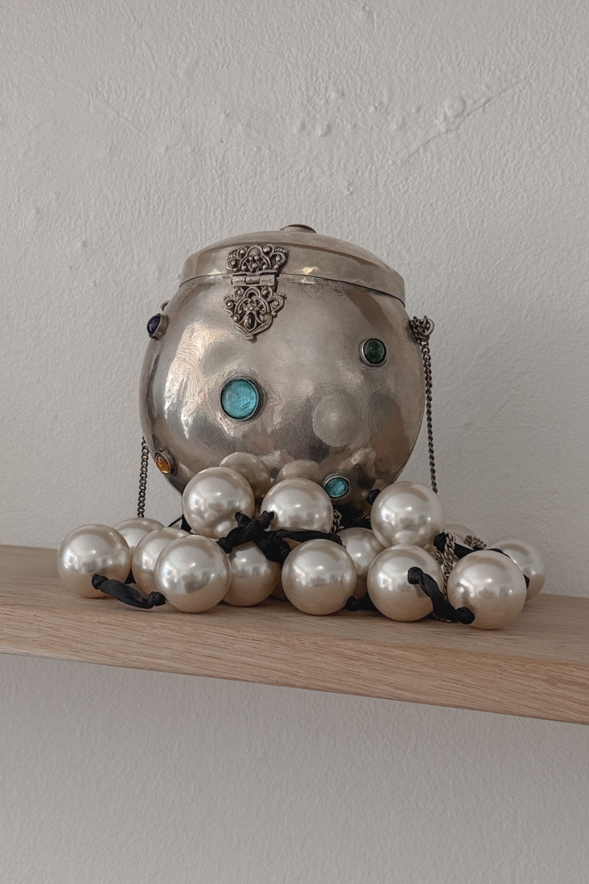 Antique Silver Gem-Set Evening Bag, WILDE Copenhagen