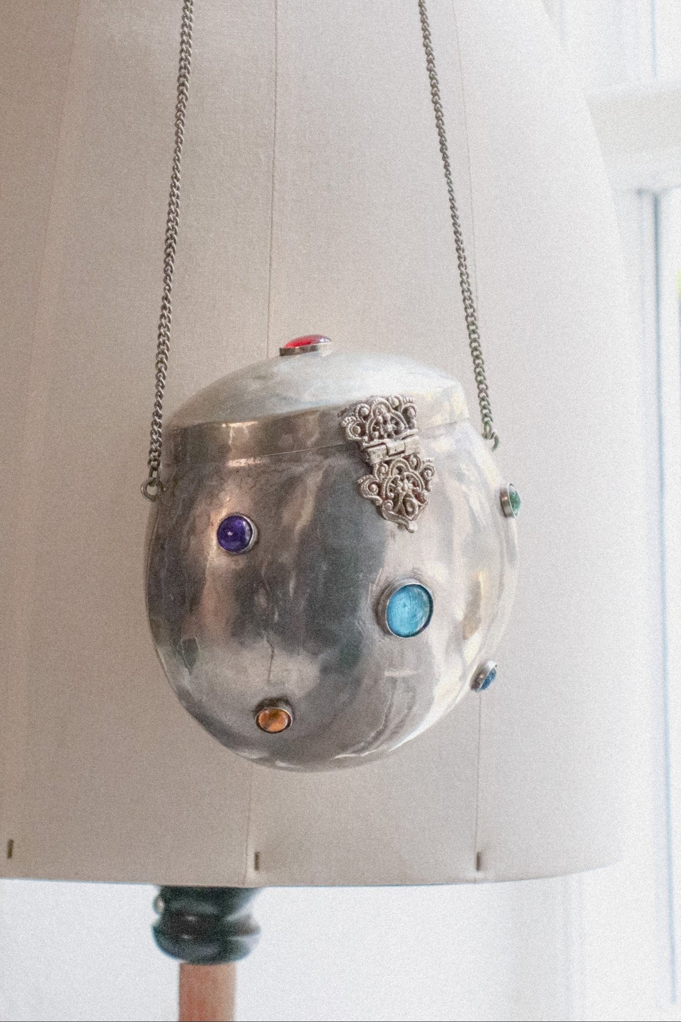 Antique Silver And Gem Hand Bag - WILDE