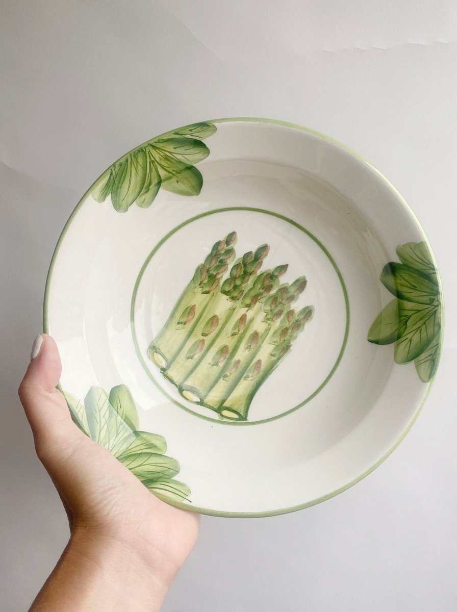Asparagus hand-painted large bowls - WILDE