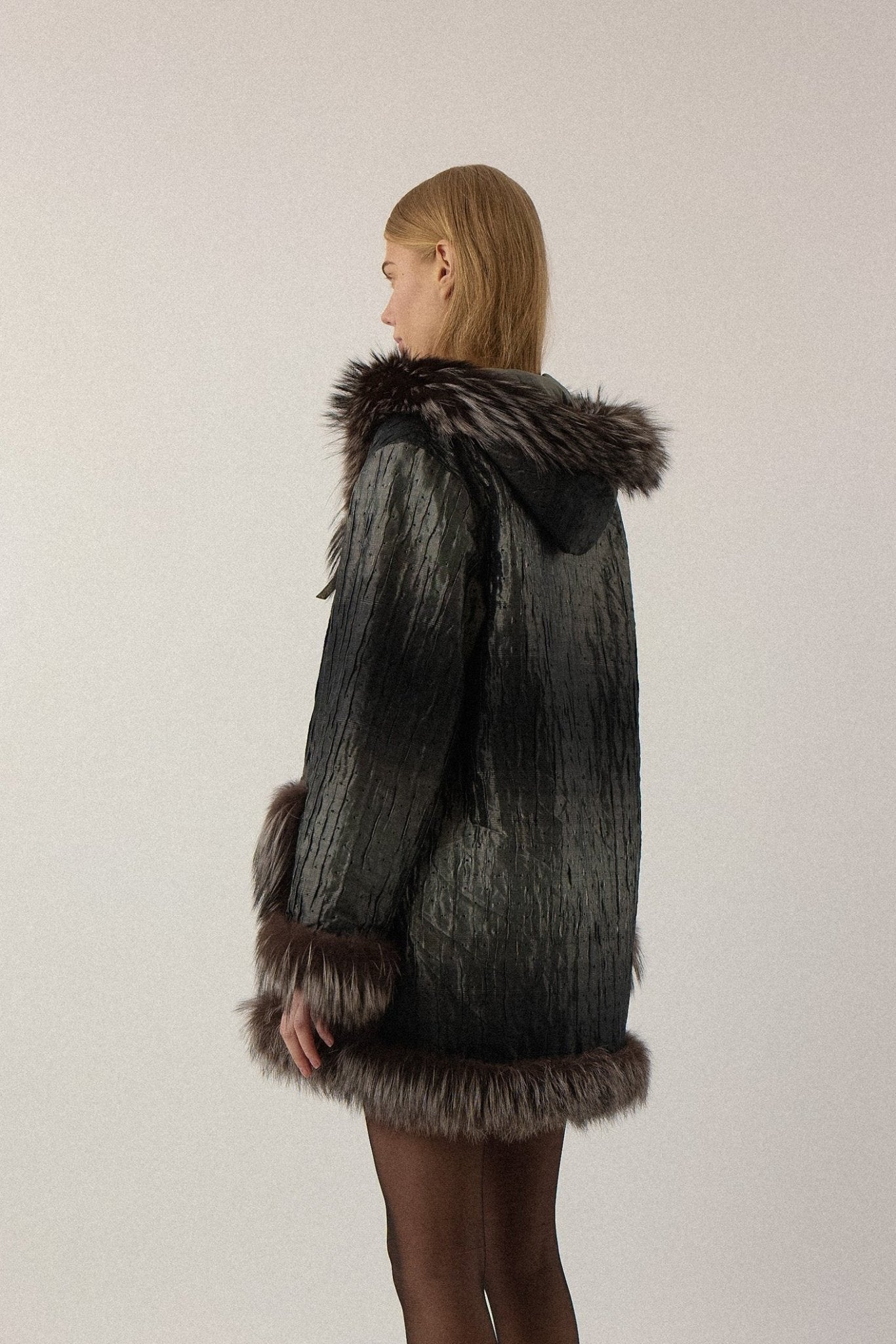 Birger Christensen Silk & Fur Coat - WILDE