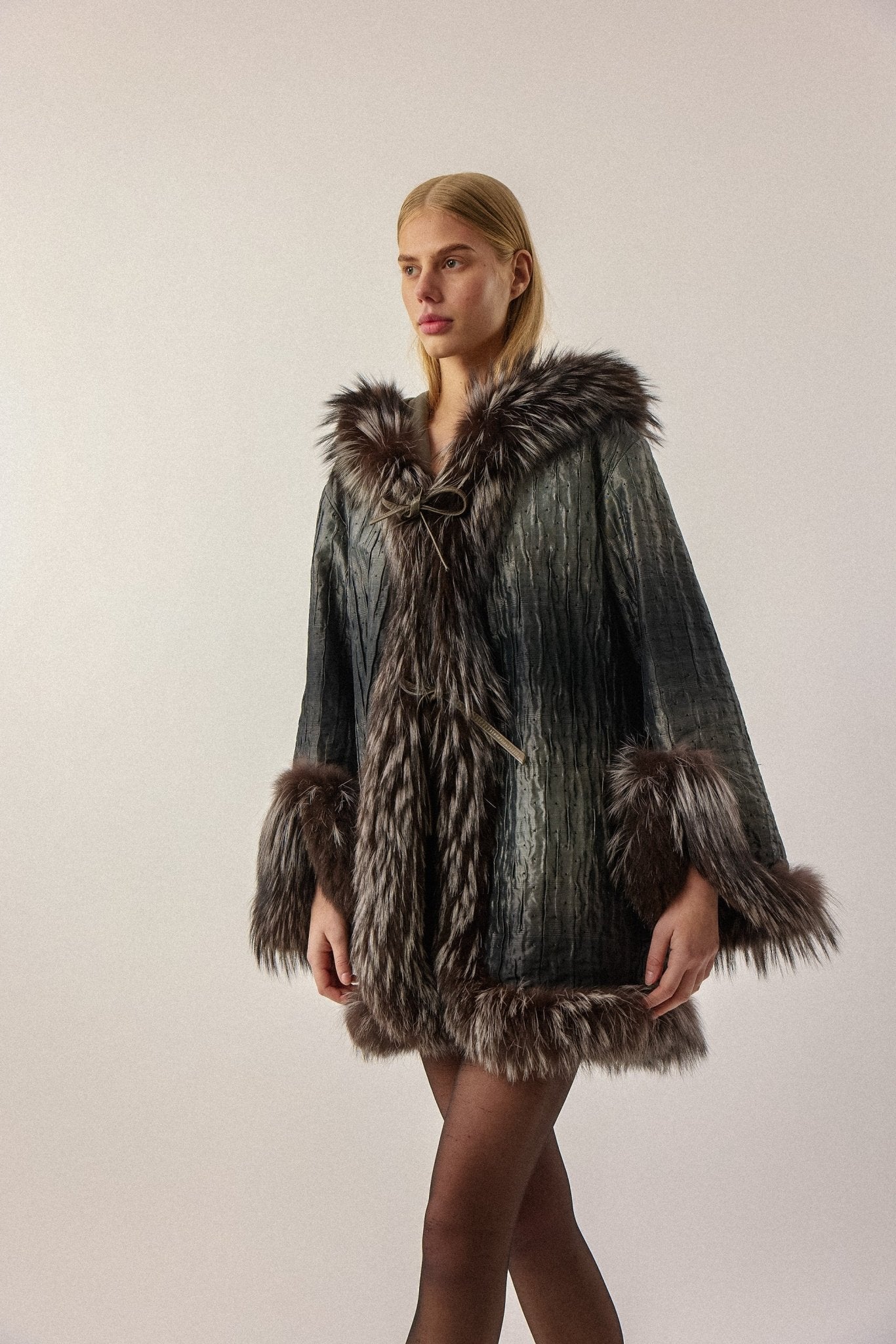 Birger Christensen Silk & Fur Coat - WILDE