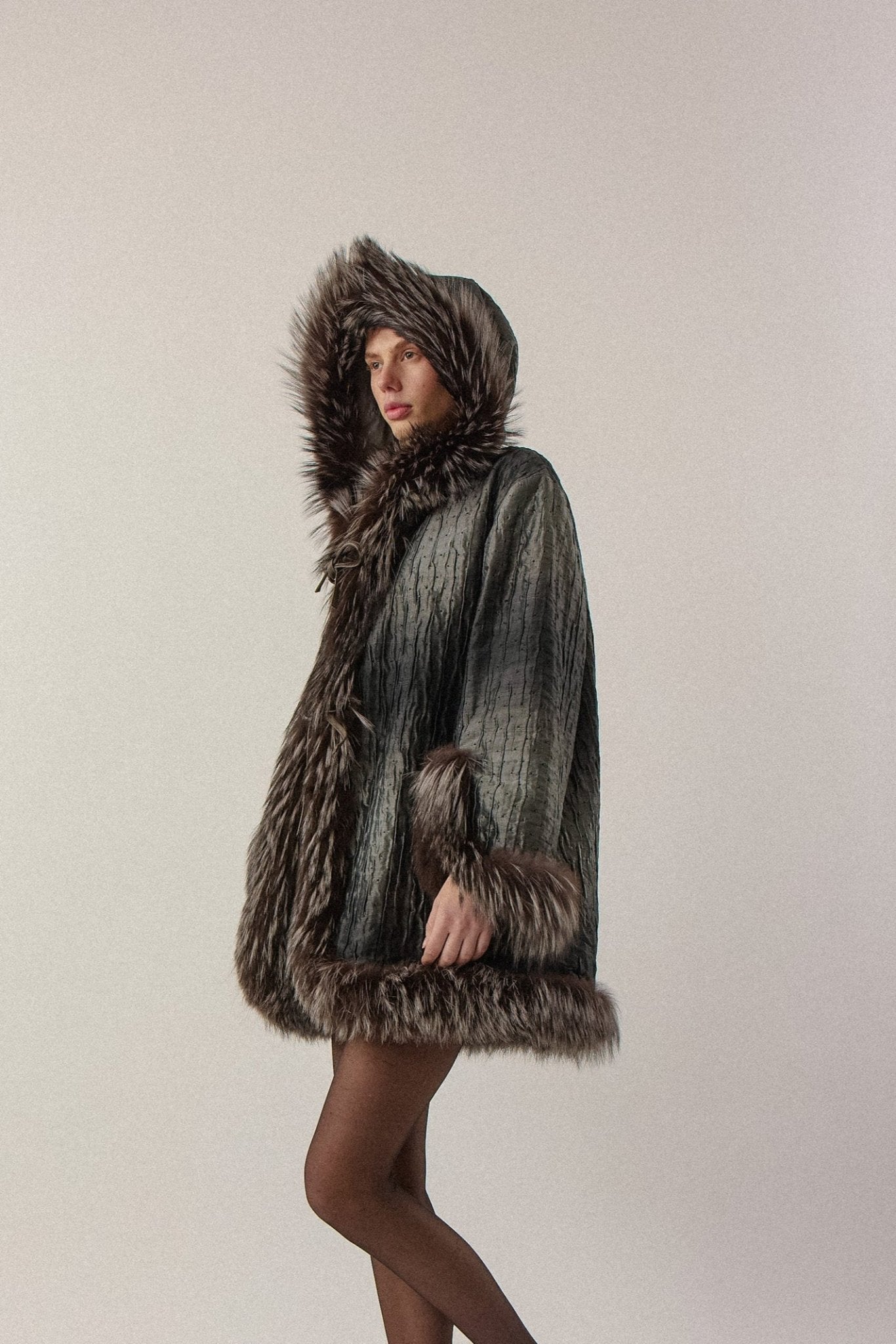 Birger Christensen Silk & Fur Coat - WILDE