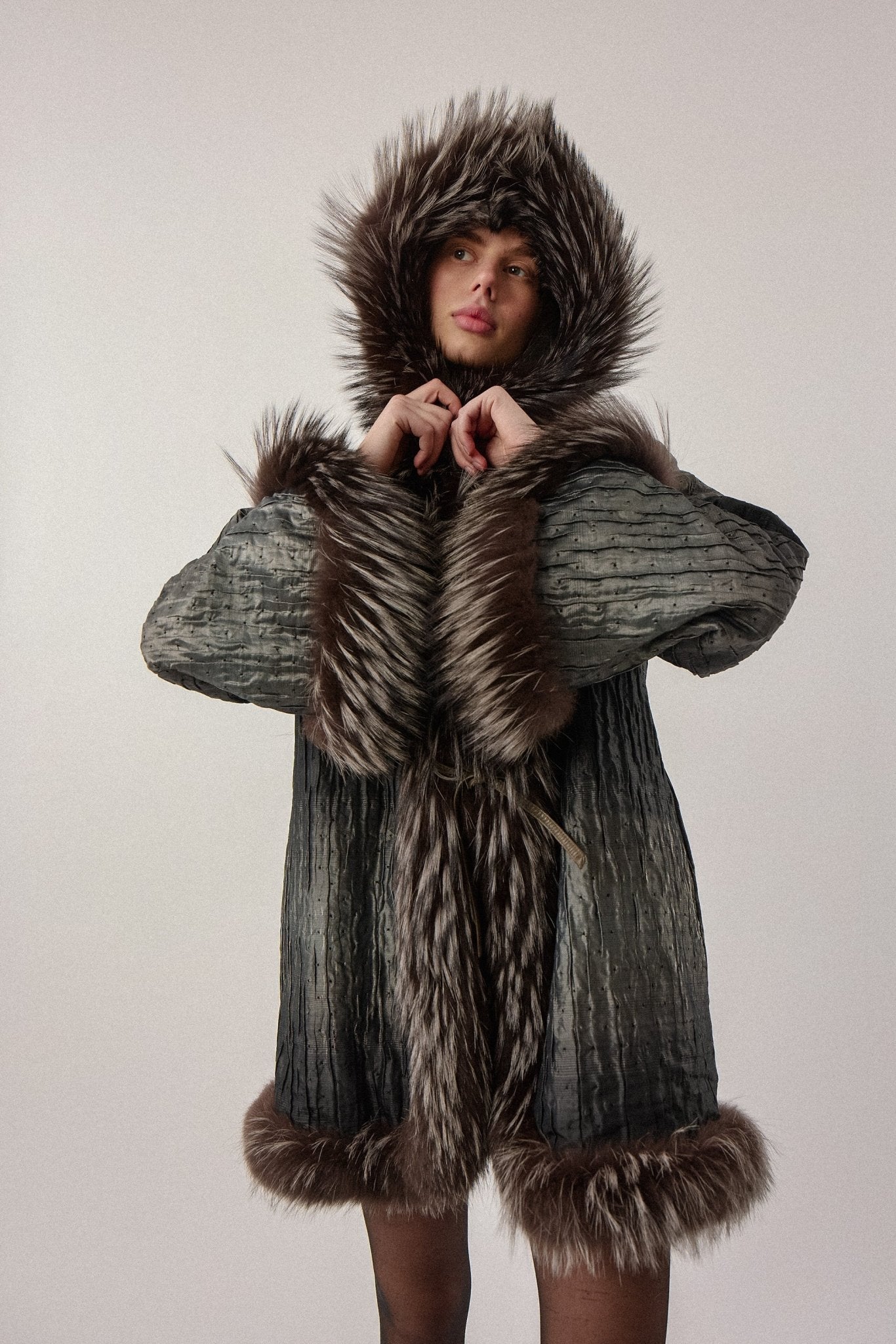 Birger Christensen Silk & Fur Coat - WILDE