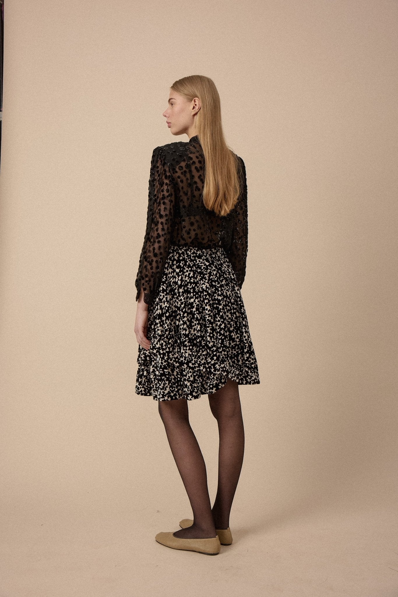 Black Sheer Spot Blouse - WILDE