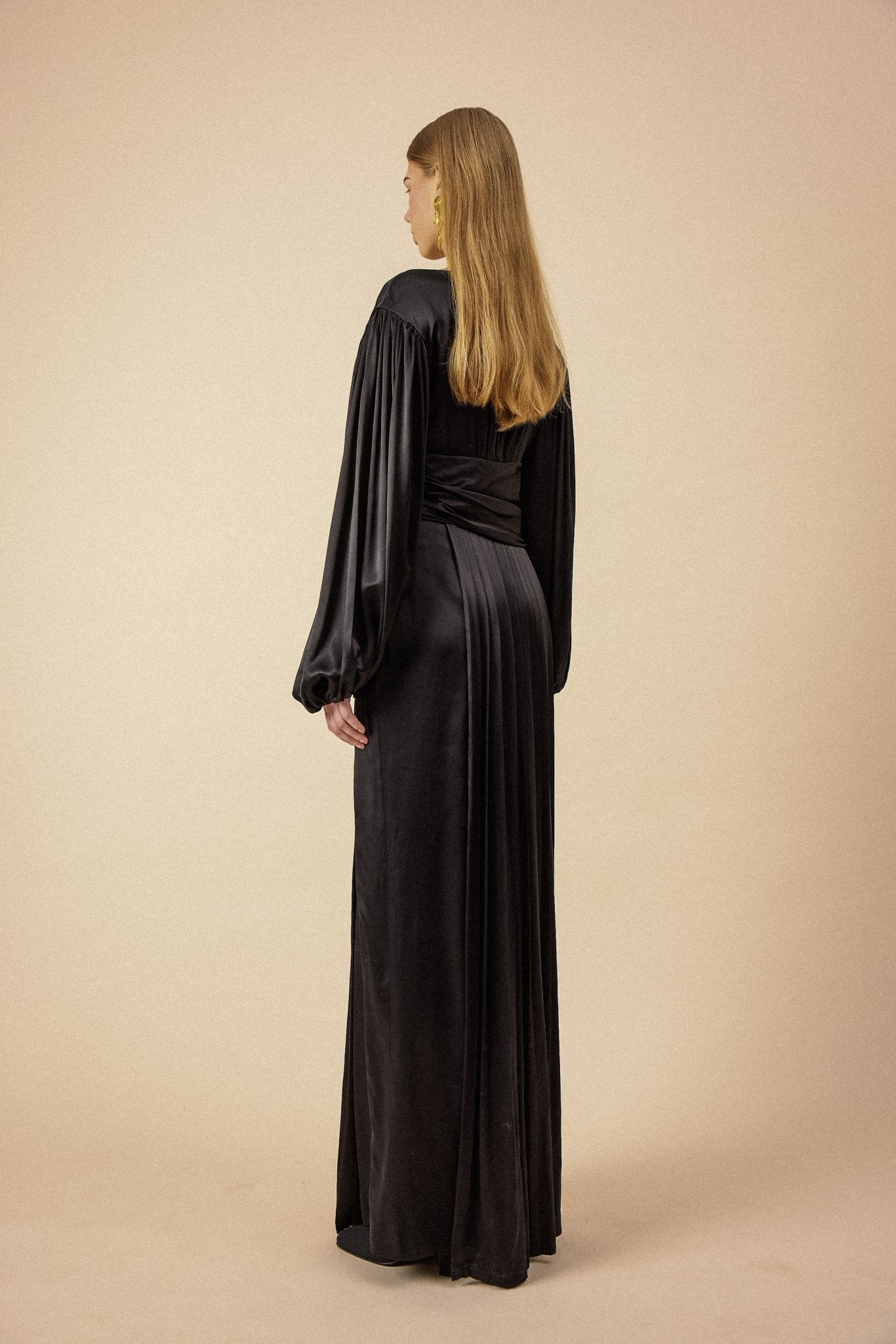 Black Silk Evening Dress - WILDE