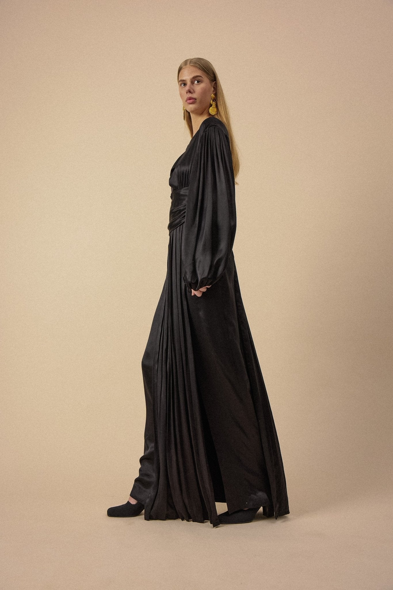 Black Silk Evening Dress - WILDE