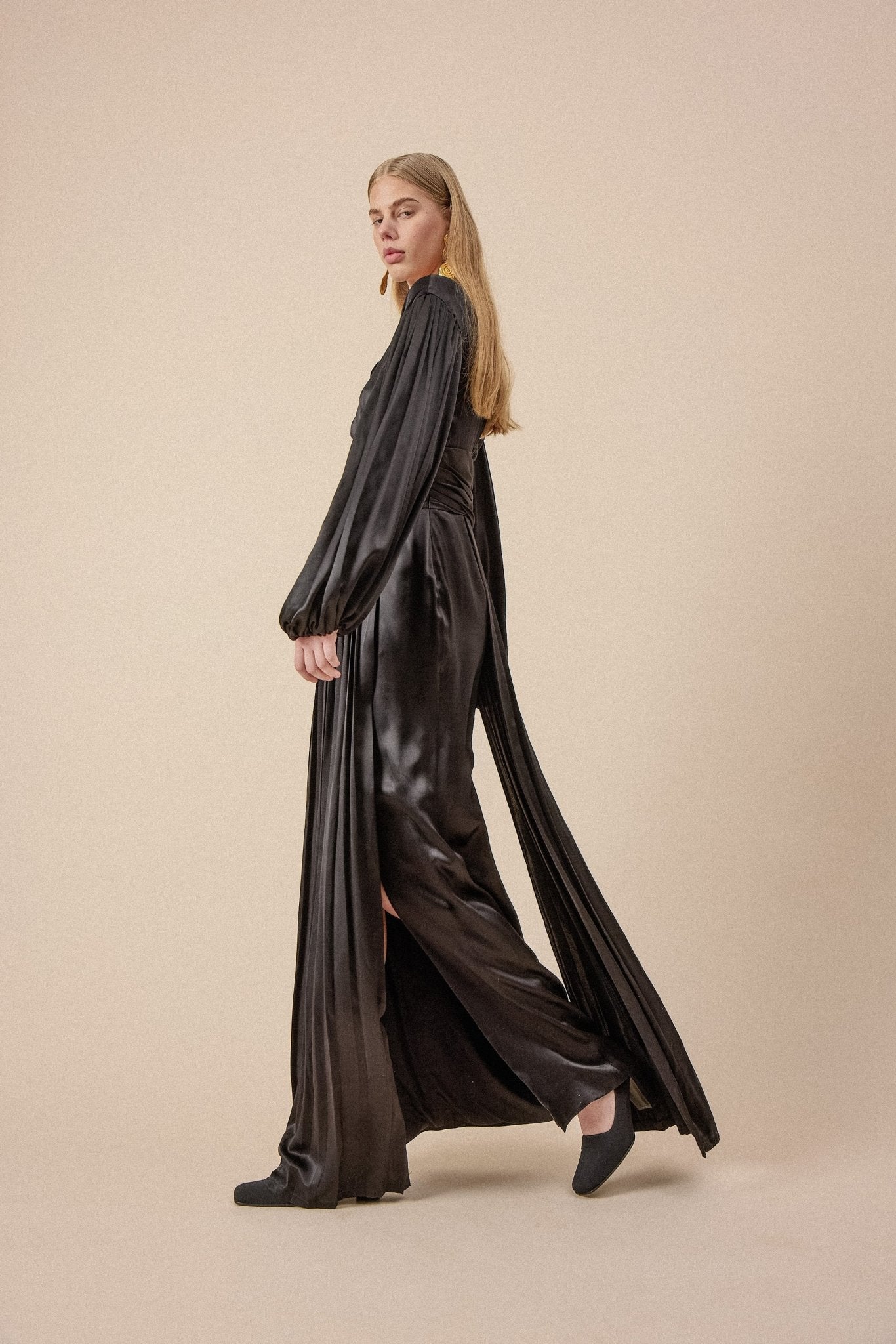 Black Silk Evening Dress - WILDE