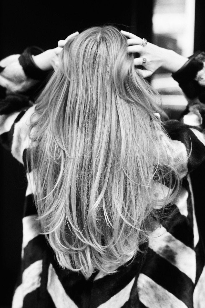 Black silver fur coat - WILDE