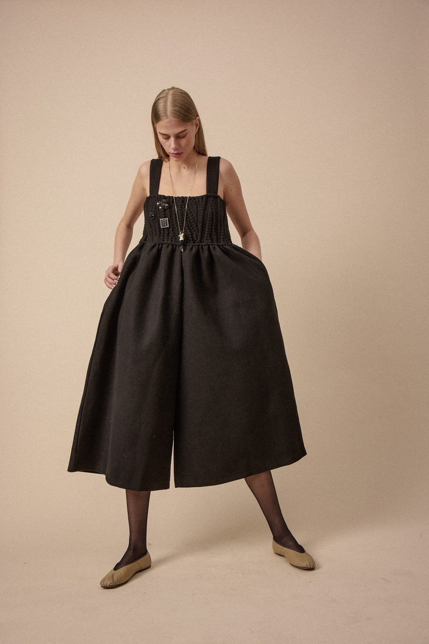 Black Wool Jump Suit - WILDE