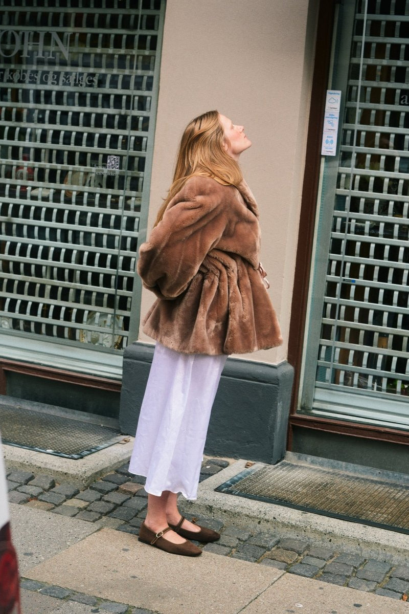 Brown faux fur coat - WILDE