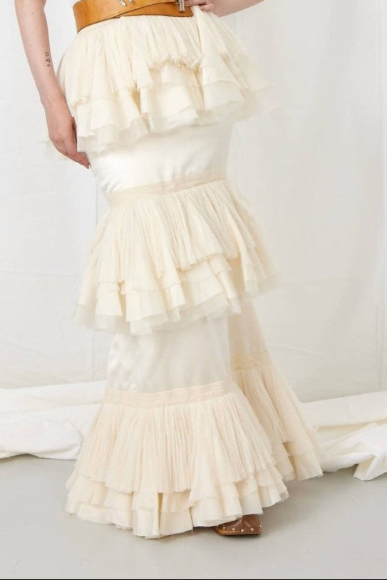 By Malene Birger Salon Archival Silk Ruffle Skirt