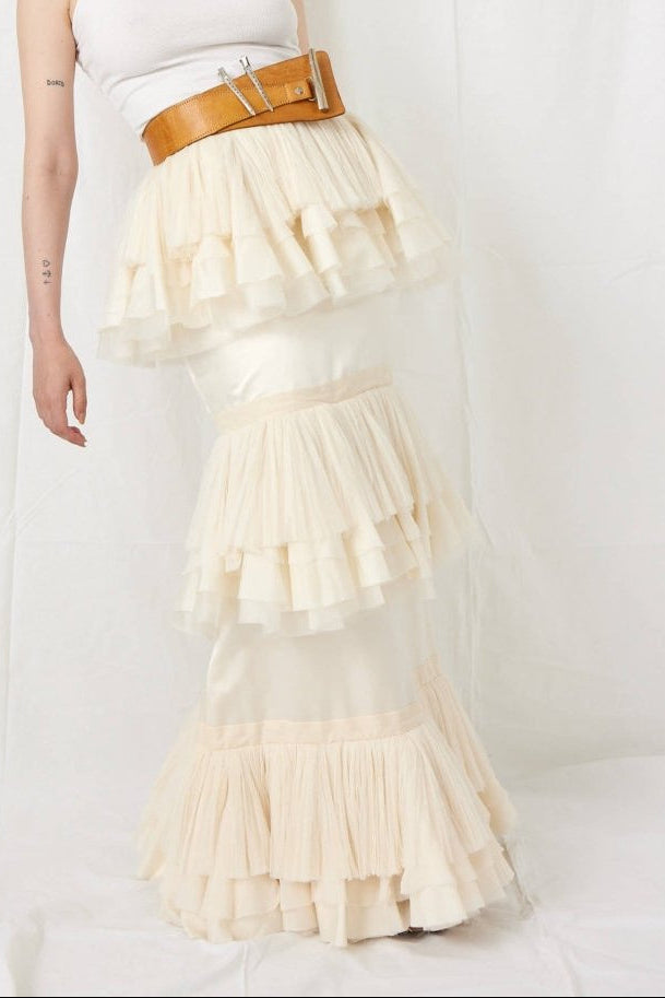 By Malene Birger Salon Archival Silk Ruffle Skirt