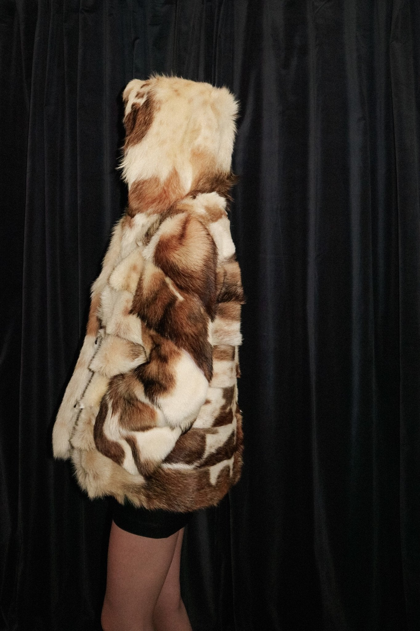 Cream fur spot coat - WILDE