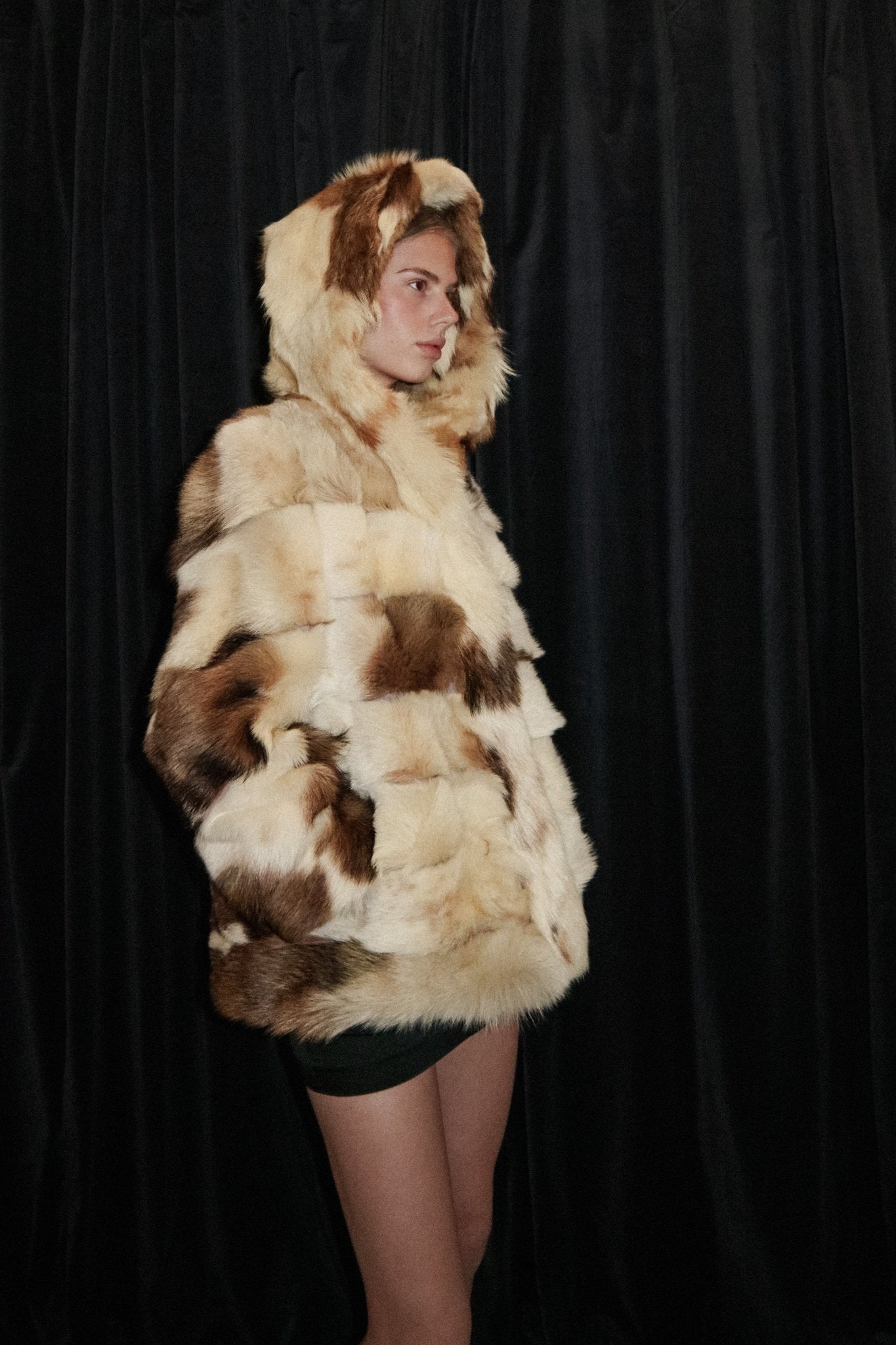 Cream fur spot coat - WILDE
