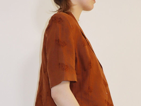 Embroidered linen blazer - WILDE