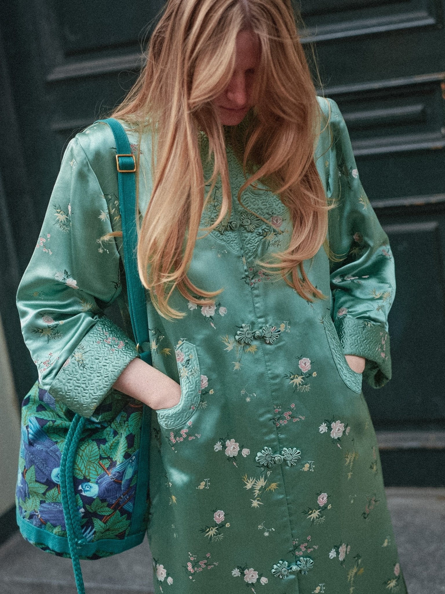 Embroidered Silk Coat - WILDE