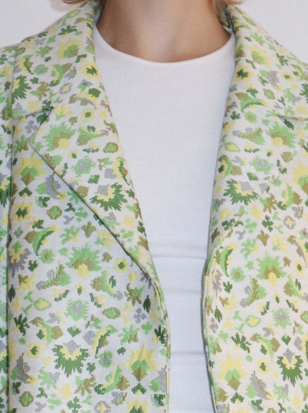 Green floral woven coat - WILDE