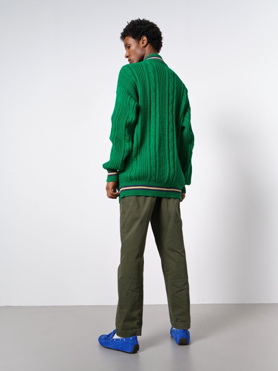 Green knit cardigan - WILDE