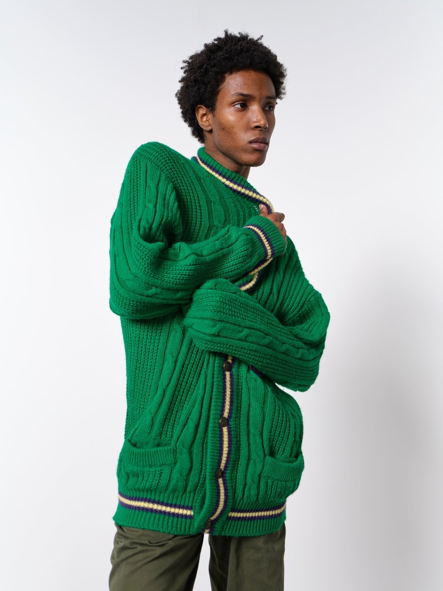 Green knit cardigan - WILDE