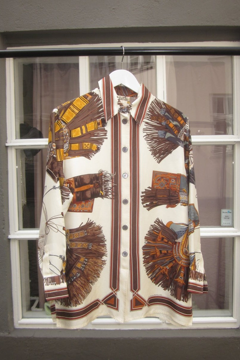 Vintage Hermès Silk Print Blouse