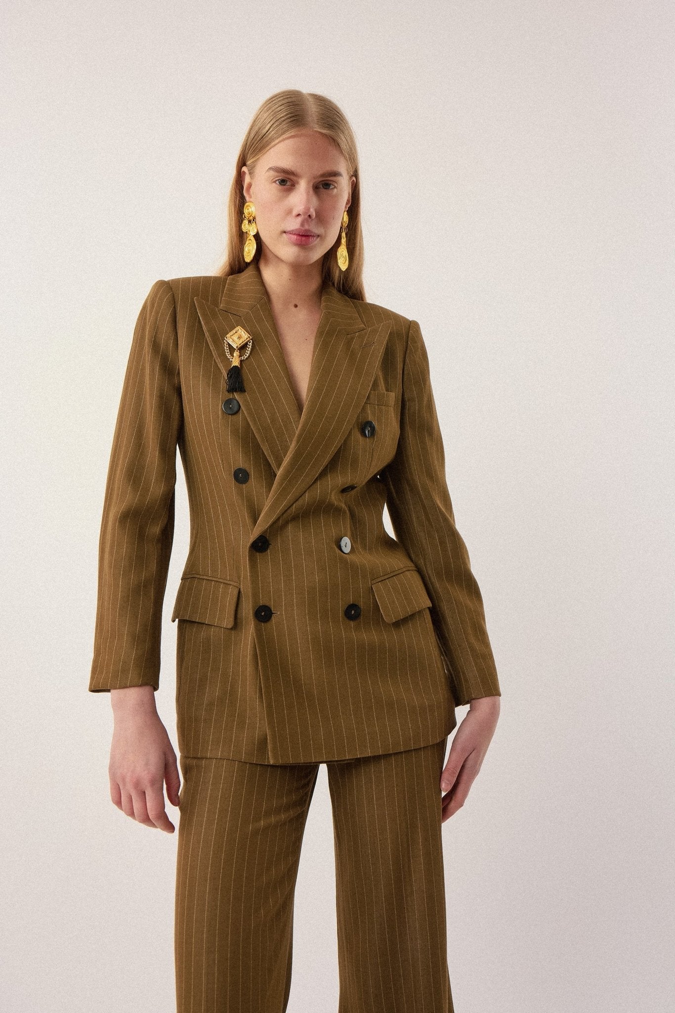 Jean Paul Gaultier Green Pinstripe Suit – F/W 1997 - WILDE