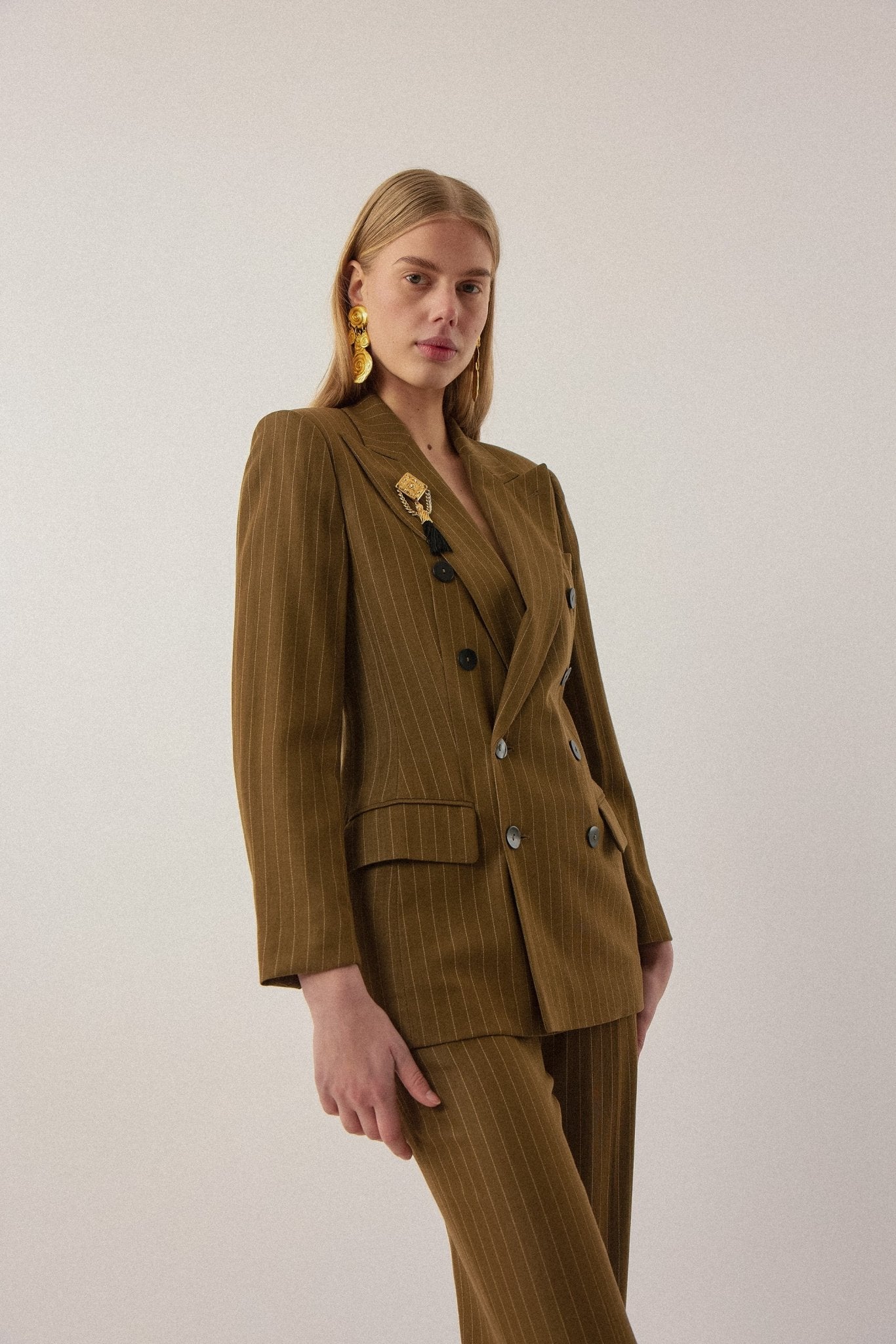 Jean Paul Gaultier Green Pinstripe Suit – F/W 1997 - WILDE