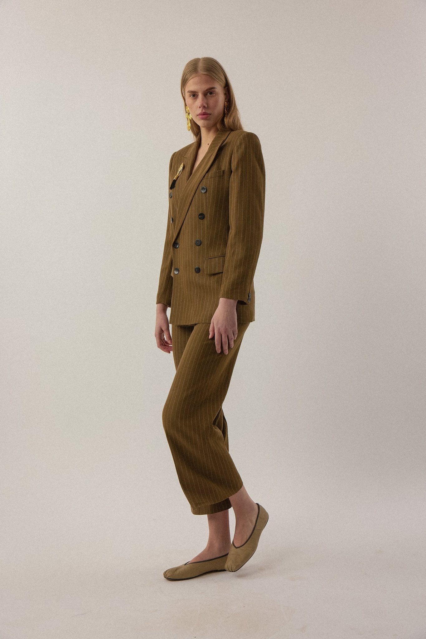 Jean Paul Gaultier Green Pinstripe Suit – F/W 1997 - WILDE