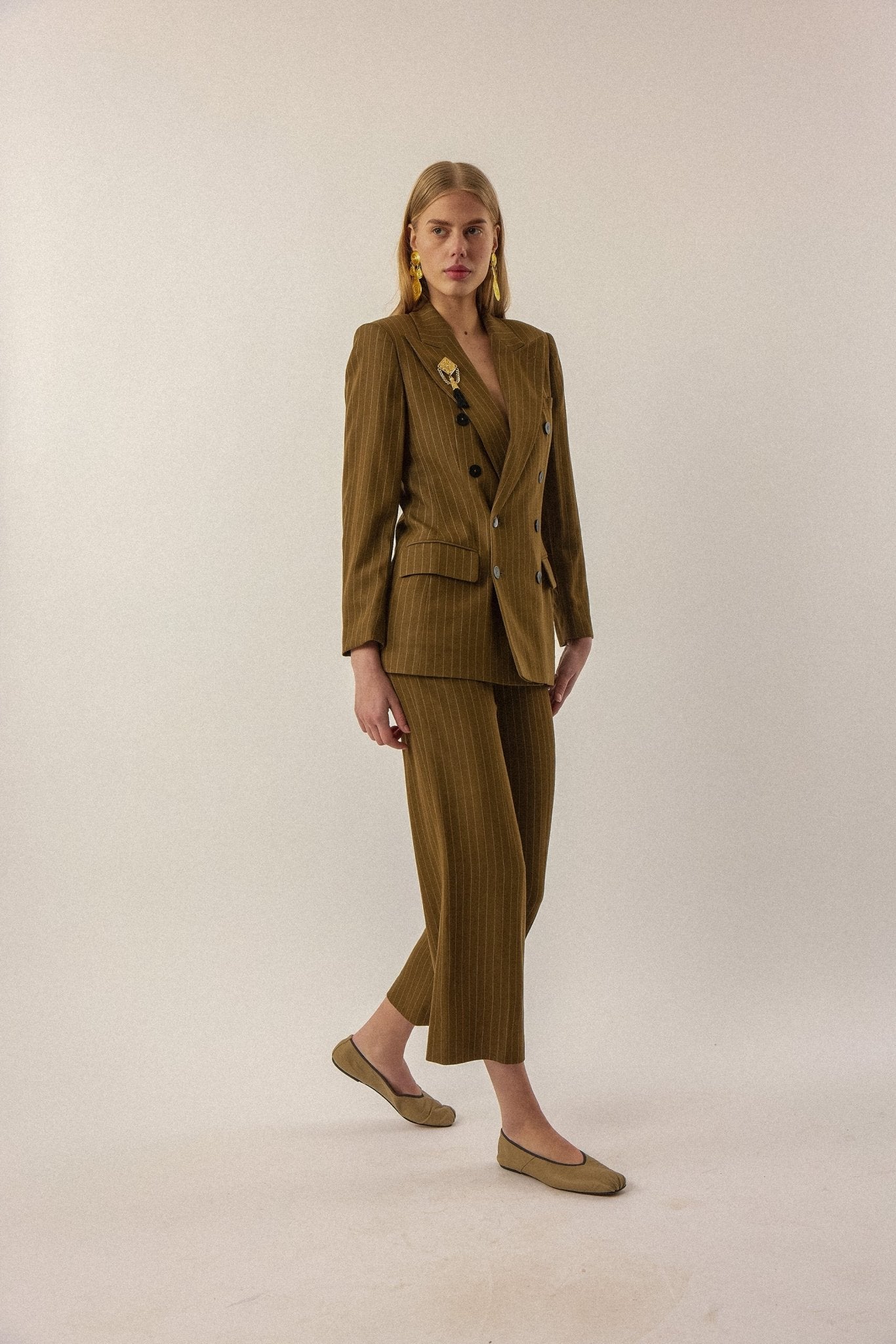 Jean Paul Gaultier Green Pinstripe Suit – F/W 1997 - WILDE