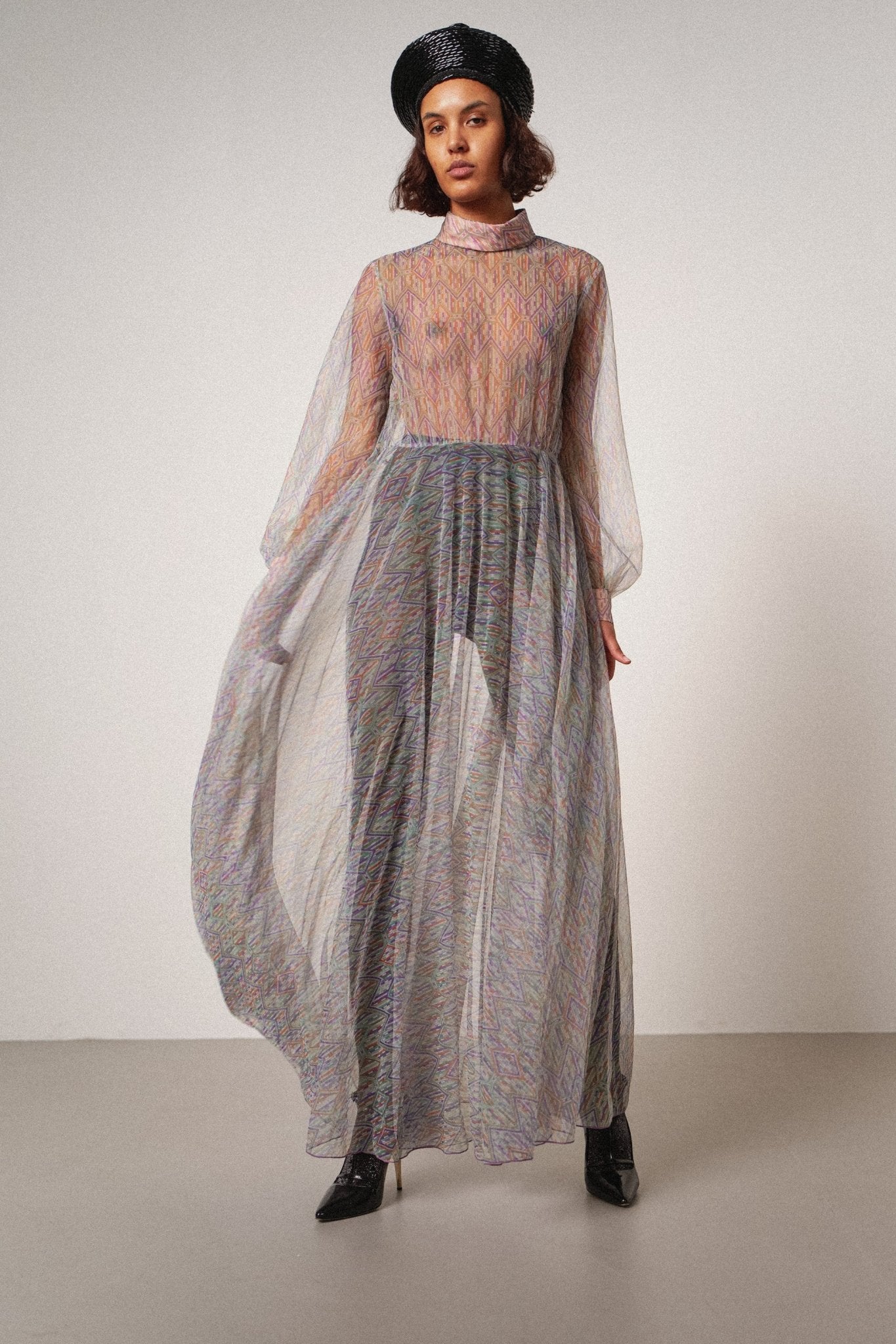 Long Sheer Aqua Dress - WILDE