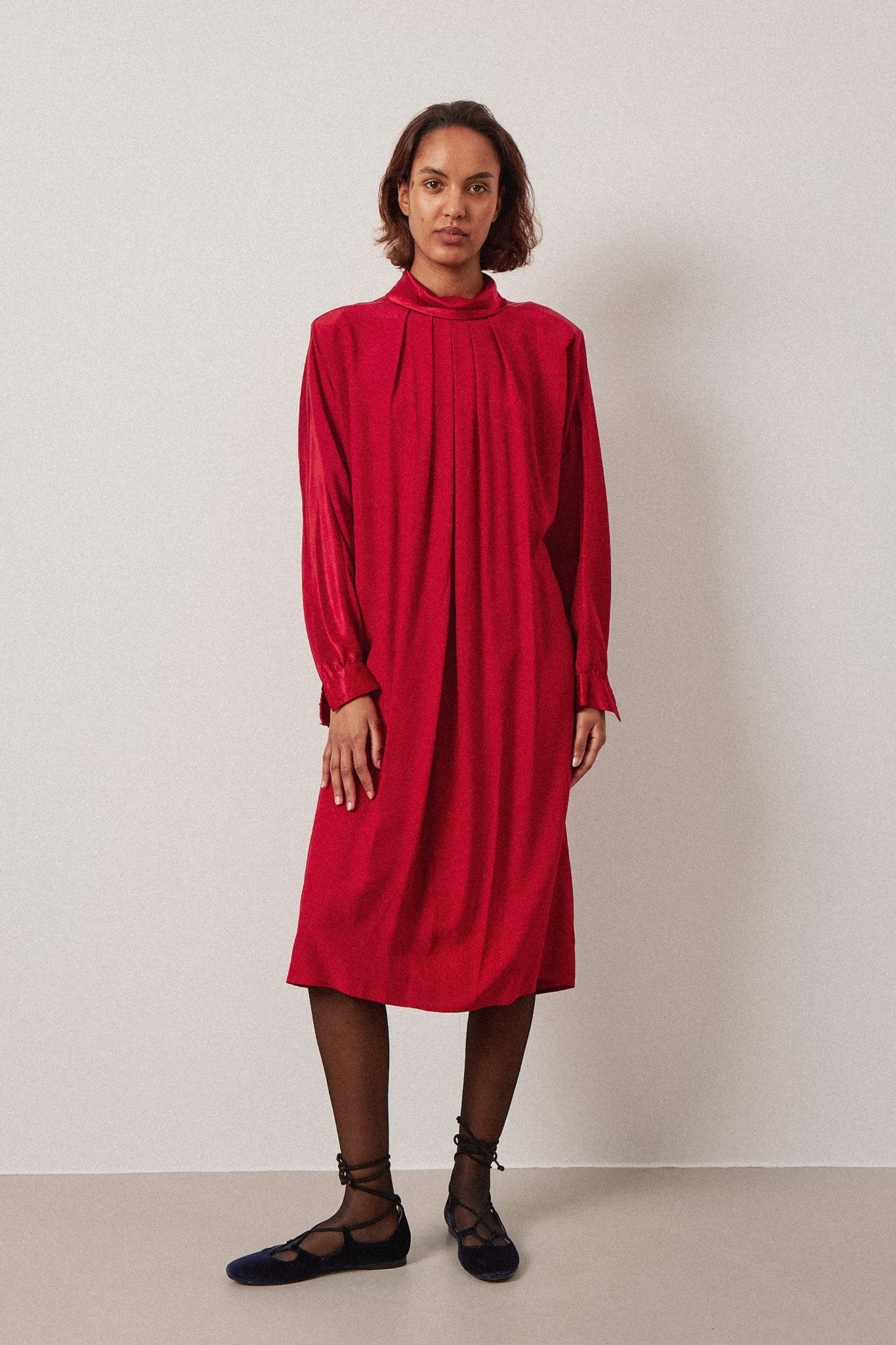 marina rinaldi silk dress Marina Rinaldi | Woman - Silk Habotai shirt dress - Amber