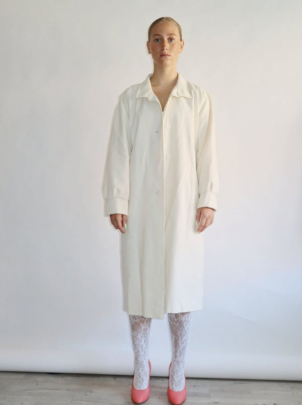 Minimalist white wool coat - WILDE