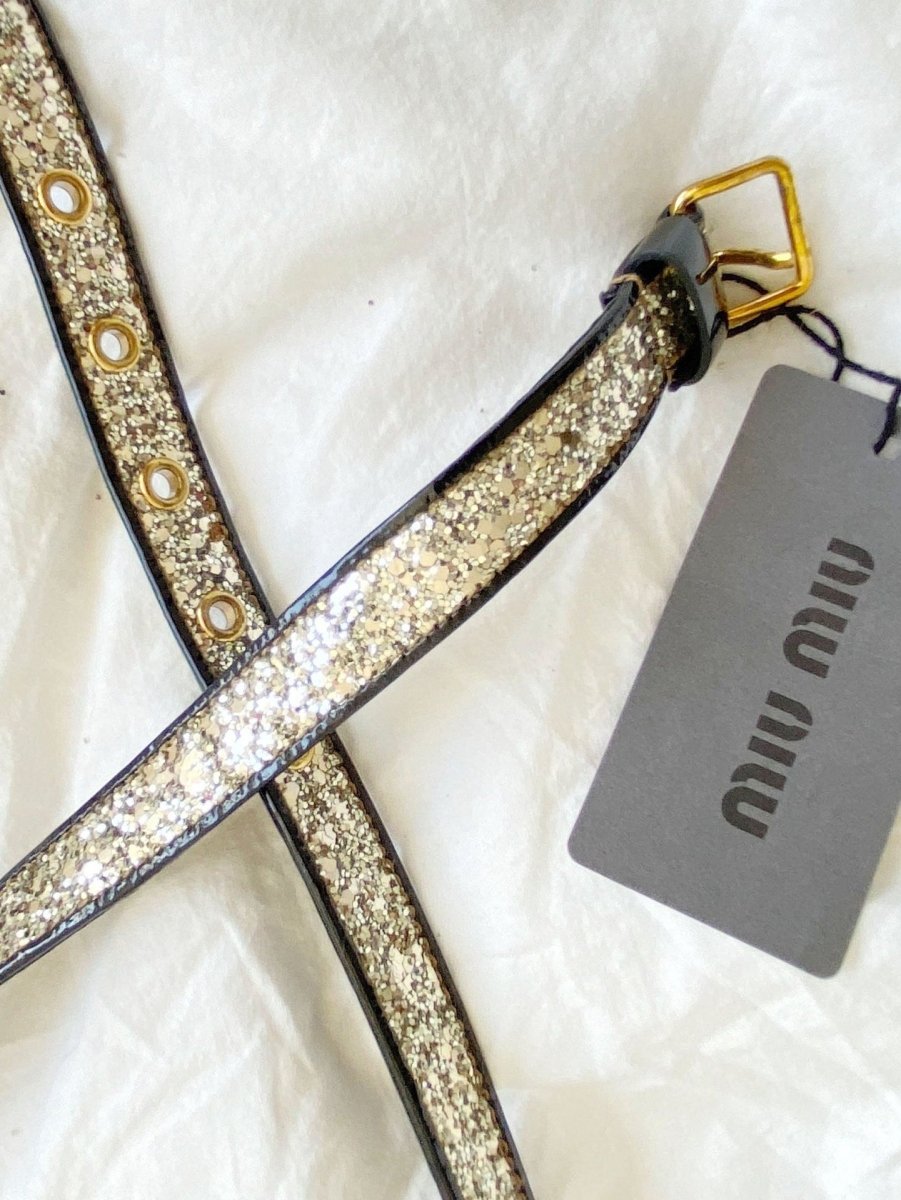 Miu Miu leather glitter belt - WILDE