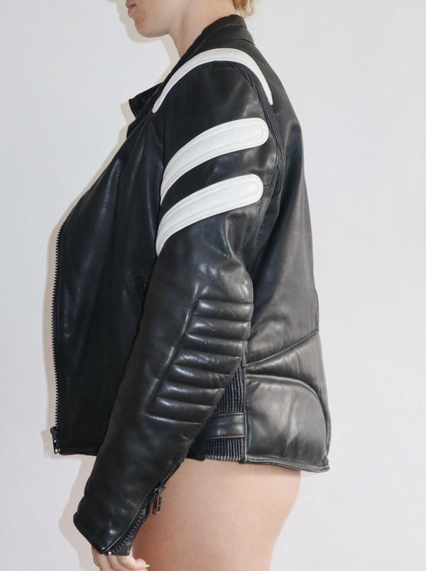 Motorcross leather biker vintage jacket - WILDE