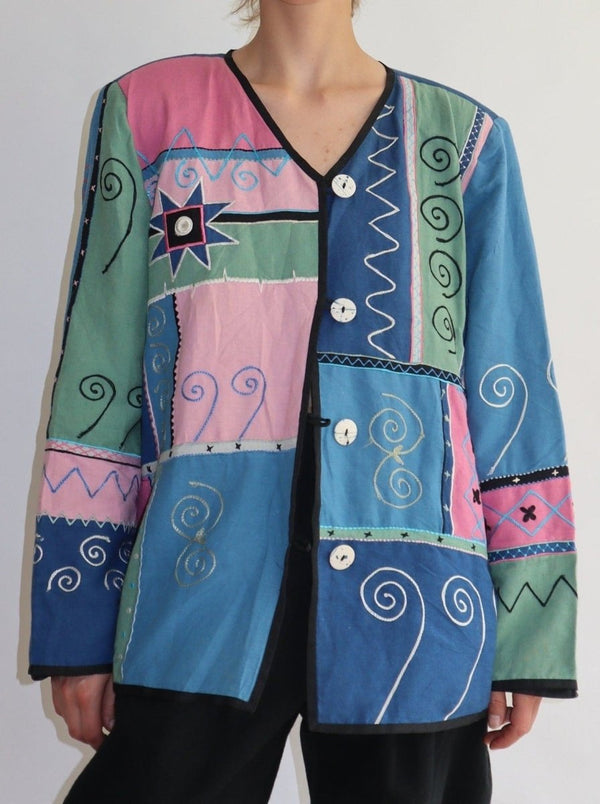 Patchwork embroidered jacket - WILDE