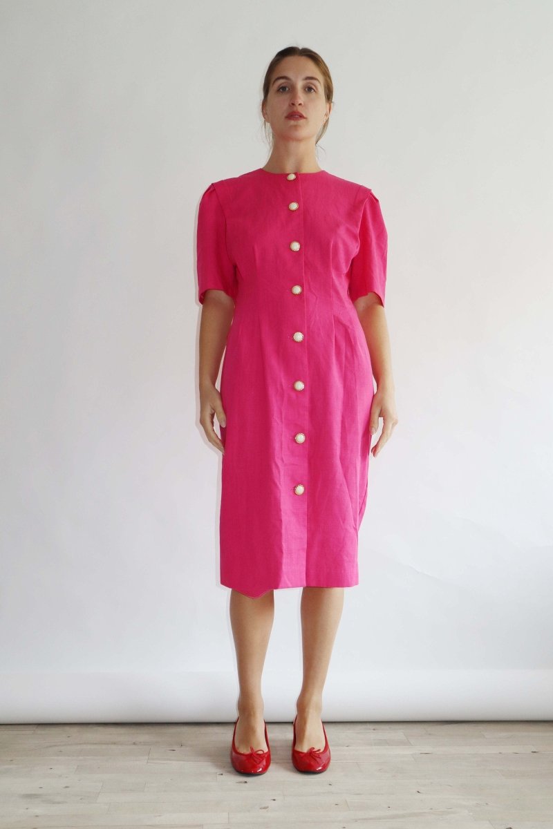 Pink button dress - WILDE
