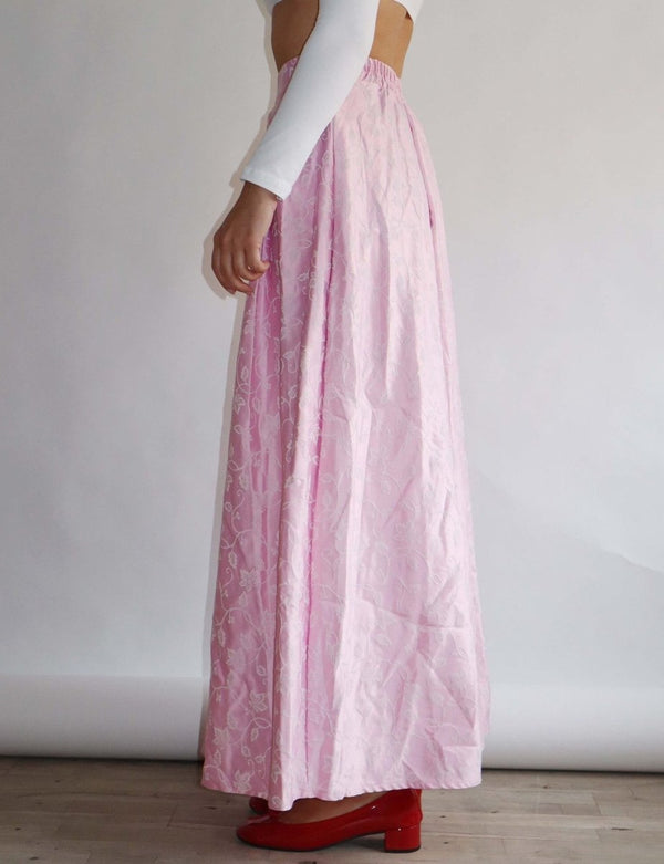 Pink floral full skirt - WILDE