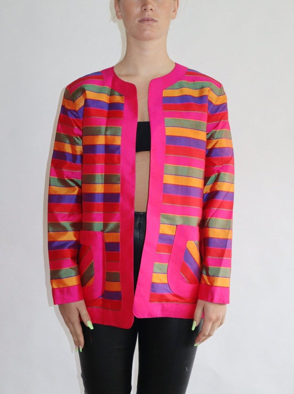 Pink raw silk jacket - WILDE
