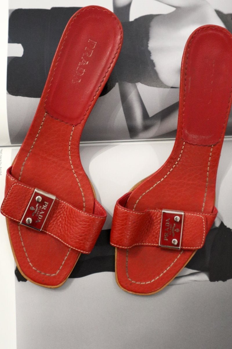 Prada red mules - WILDE