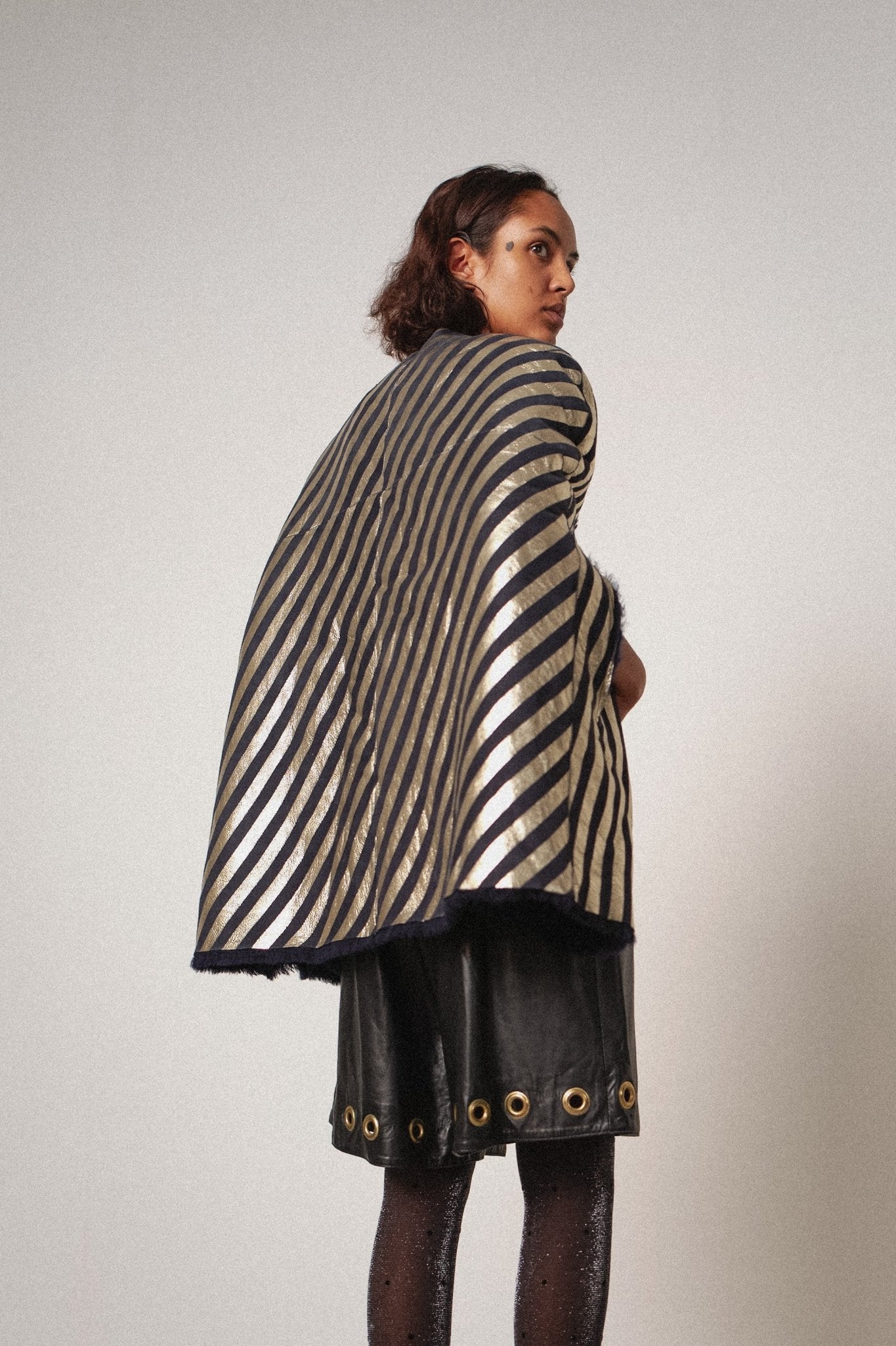 Shearling Cape Coat - WILDE