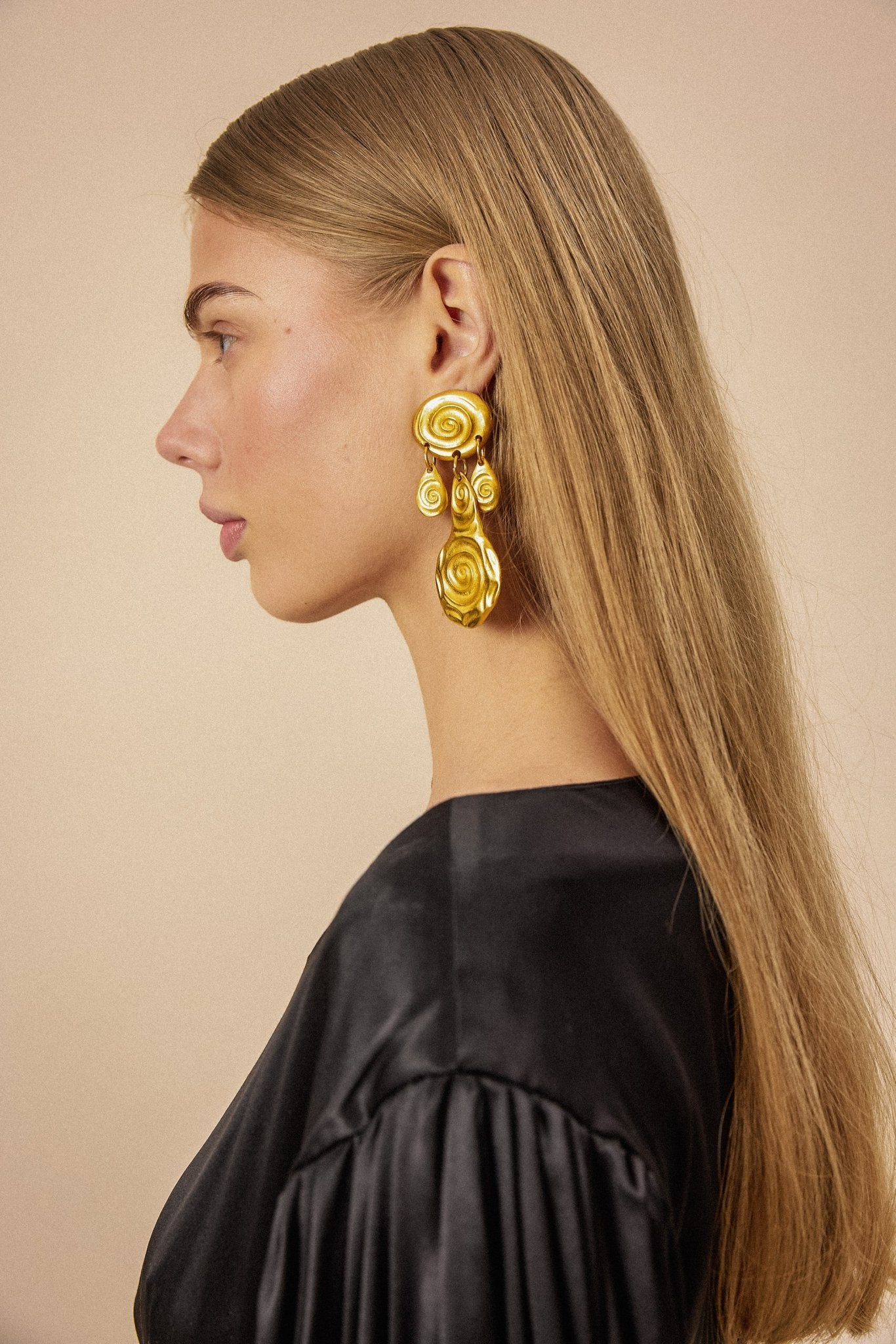 Statement Gold Swirl Earrings - WILDE