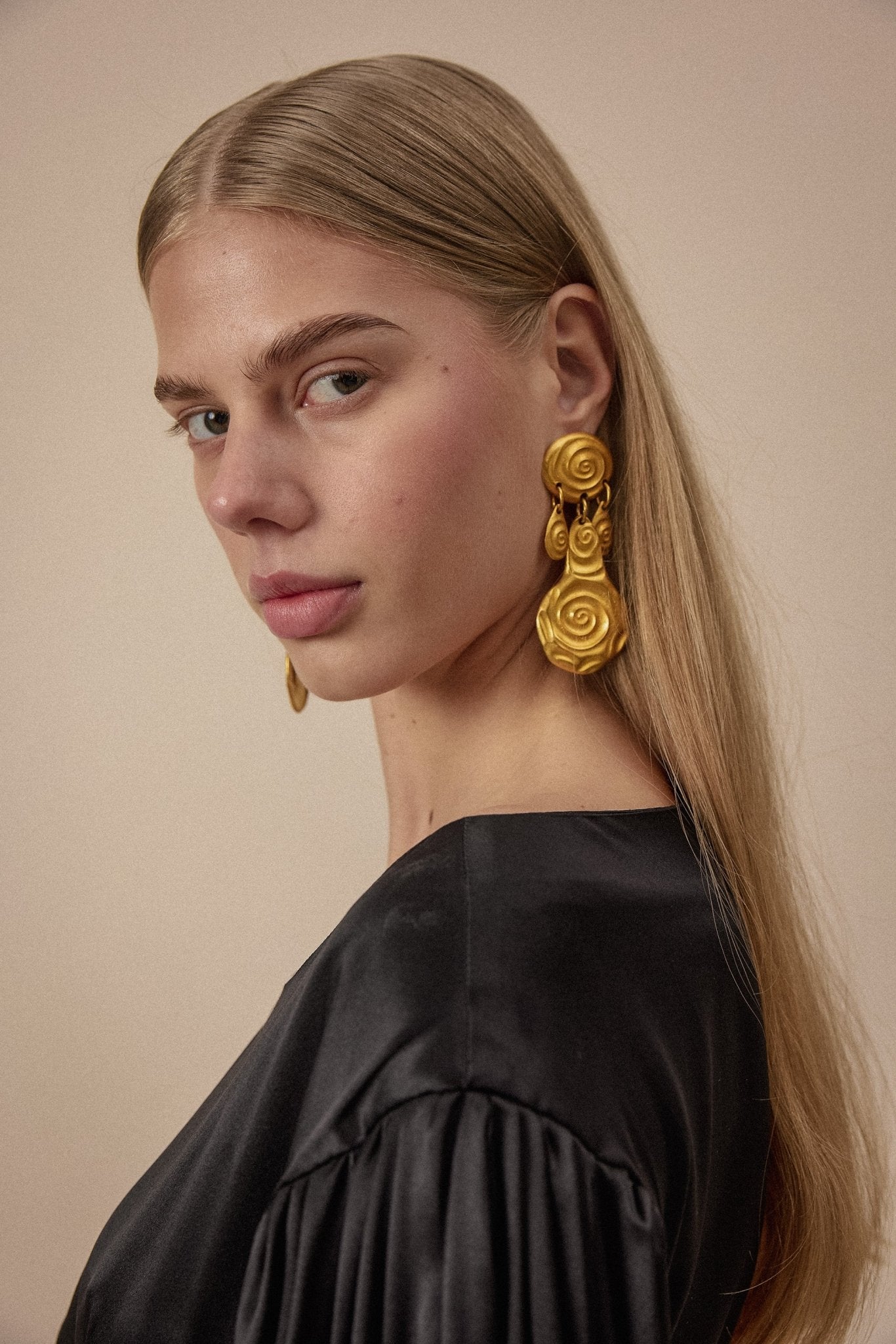 Statement Gold Swirl Earrings - WILDE